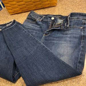 Lucky Brand Ava Skinny Blue Jeans 4/27 Unfinished Raw Cuff Cropped?